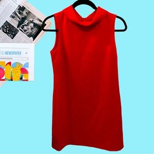 Timeless 1960’s Cocktail dress, Cynthia Steffe red creep material, size 0